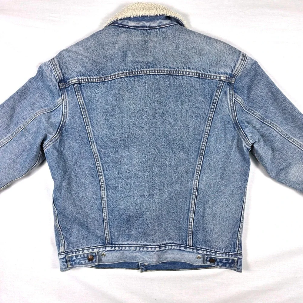 Levi's Vintage Sherpa Lined Denim Trucker Jacket Mens‎ Small Blue Jean Outerwear